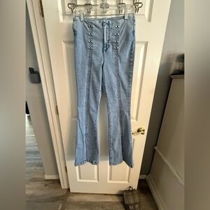 Skinnygirl Light Blue Maty High Rise Flare Jeans